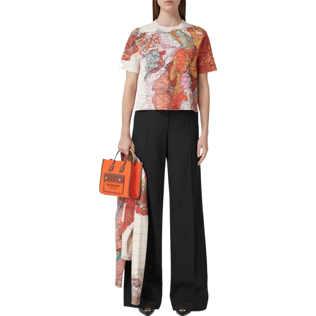 (Women) Burberry SS22 Map Print Crew Neck Short Sleeve T-Shirt Women Multicolor 80556221 圖 3