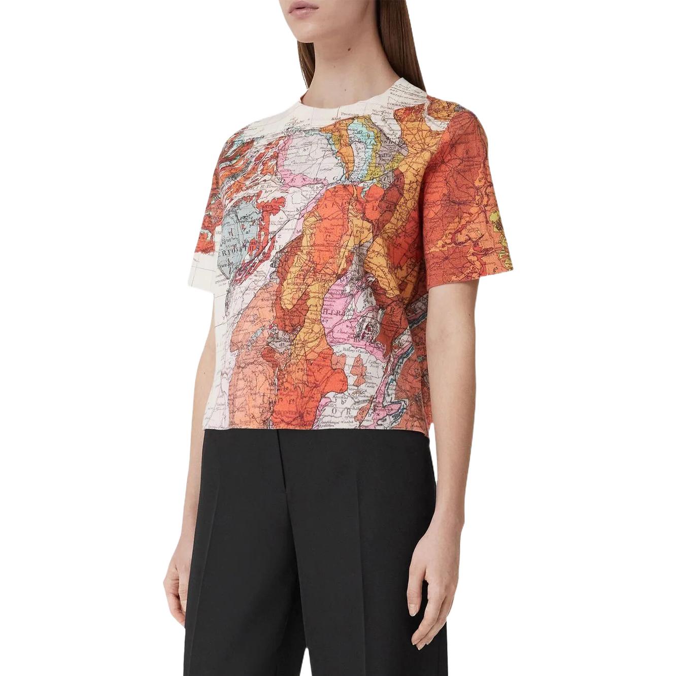 (Women) Burberry SS22 Map Print Crew Neck Short Sleeve T-Shirt Women Multicolor 80556221 圖 5