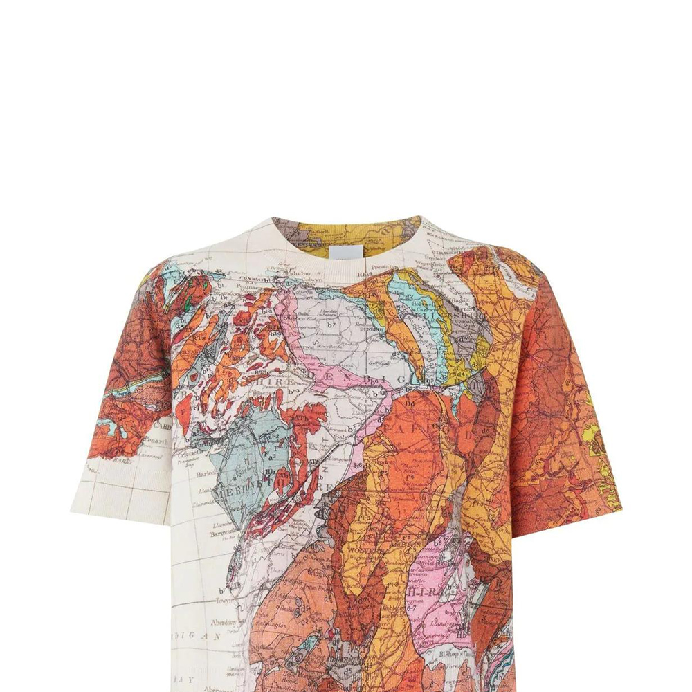 (Women) Burberry SS22 Map Print Crew Neck Short Sleeve T-Shirt Women Multicolor 80556221 圖 7