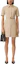 Shop (W) Burberry SS22 Vestido Cinturón Monograma Mujer Marrón Suave Manga Corta. 80520141