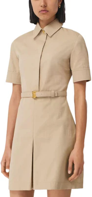 (W) Burberry SS22 Vestido Cinturón Monograma Mujer Marrón Suave Manga Corta. 80520141 Purchase (W) Burberry SS22 Vestido Cinturón Monograma Mujer Marrón Suave Manga Corta. 80520141