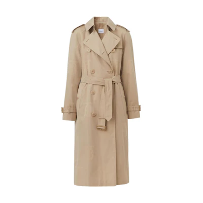 (Women) Burberry SS22 Monogram Jacquard Cotton Trench Coat Beige 80526061