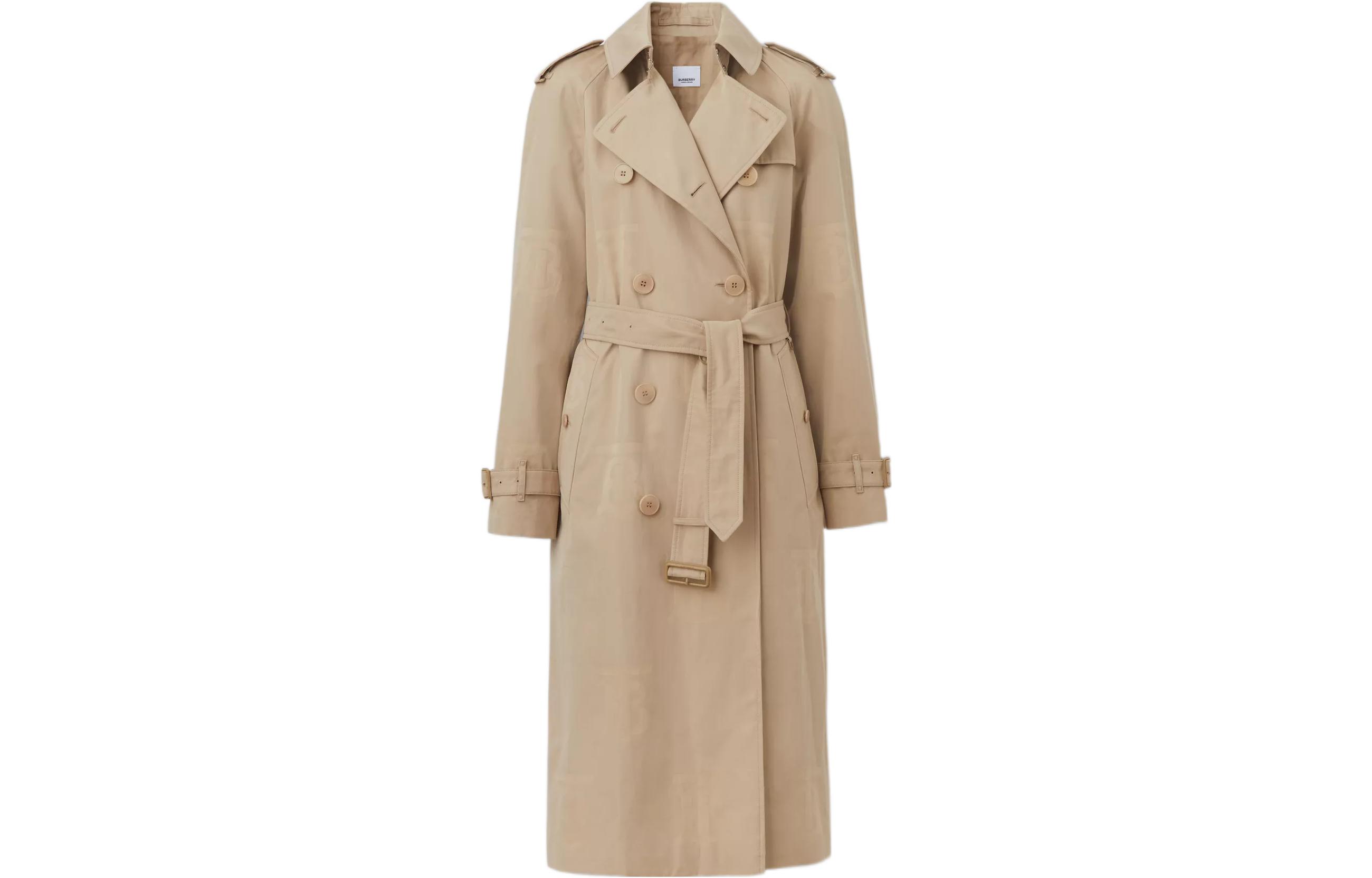 (Women) Burberry SS22 Monogram Jacquard Cotton Trench Coat  Beige 80526061 圖 2