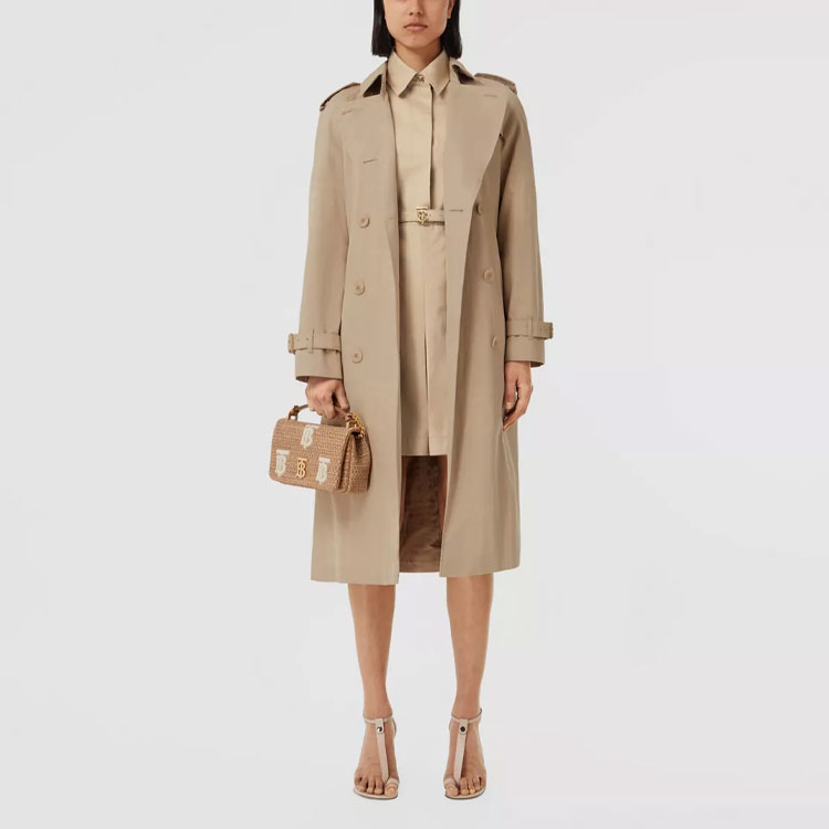 (Women) Burberry SS22 Monogram Jacquard Cotton Trench Coat  Beige 80526061 圖 4