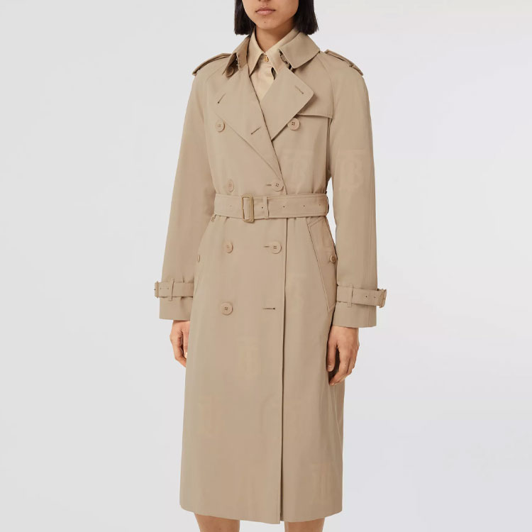 (Women) Burberry SS22 Monogram Jacquard Cotton Trench Coat  Beige 80526061 圖 5
