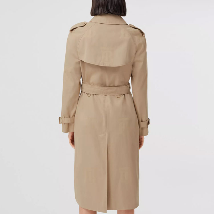 (Women) Burberry SS22 Monogram Jacquard Cotton Trench Coat  Beige 80526061 圖 6