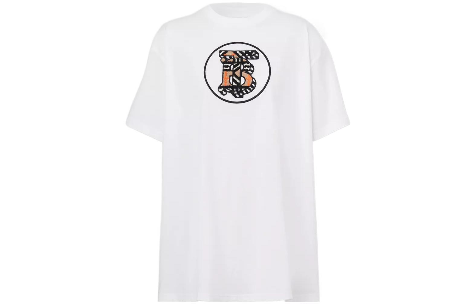 (Women) Burberry SS22 Oversized Interlocking Logo T-Shirt  White 80559071 圖 2