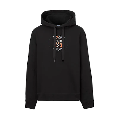 (Women) Burberry SS22 Oversized Monogram Hoodie Black Long-Sleeve Pullover 80573131