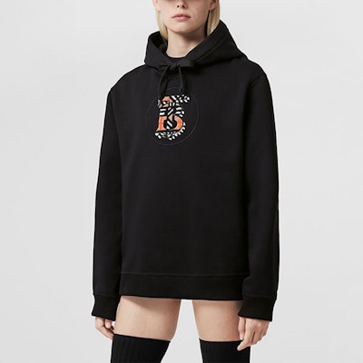 (Women) Burberry SS22 Oversized Monogram Hoodie Black Long-Sleeve Pullover 80573131 Shop (Women) Burberry SS22 Oversized Monogram Hoodie Black Long-Sleeve Pullover 80573131