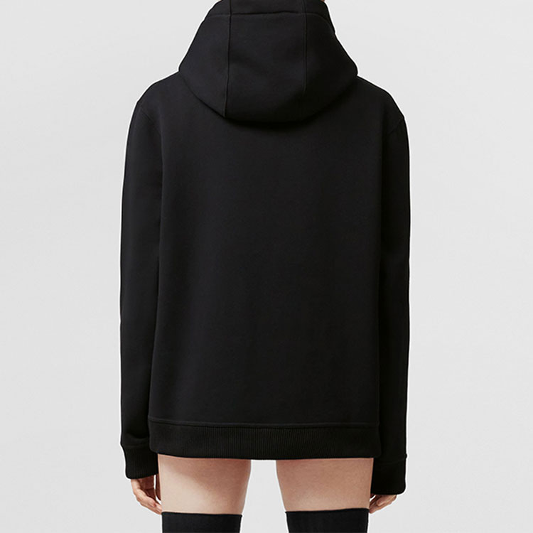 Purchase (Women) Burberry SS22 Oversized Monogram Hoodie  Black Long-Sleeve Pullover 80573131
