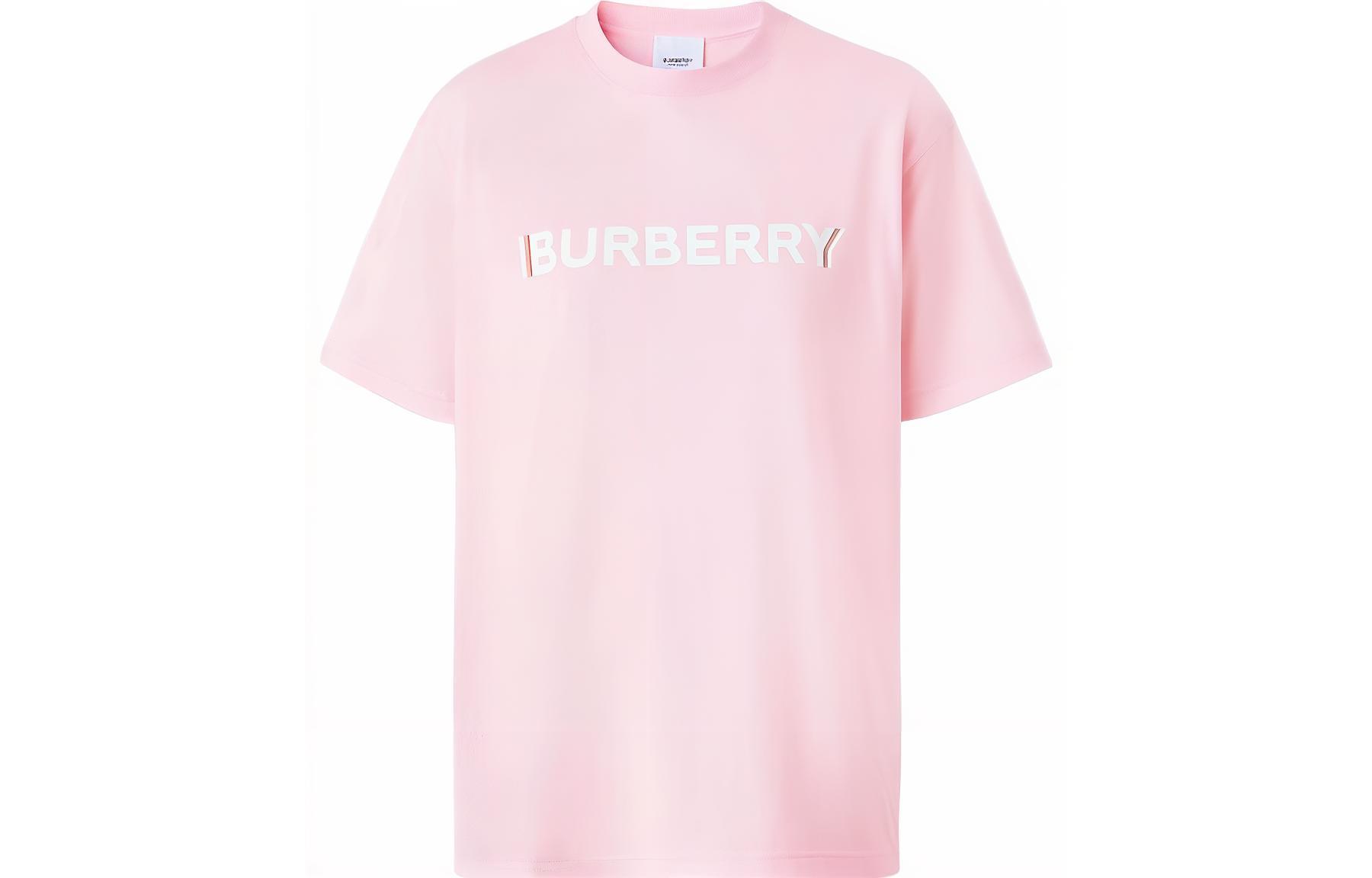 Order (Women) Burberry SS22 Pink Logo Print Casual Crewneck Regular T-Shirt for Women. 80526491