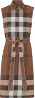 (Women) Burberry SS22 Plaid Tie-Waist Sleeveless Shirt Dress Women Brown. 80574441 (Women) Burberry SS22 Plaid Tie-Waist Sleeveless Shirt Dress Women Brown. 80574441