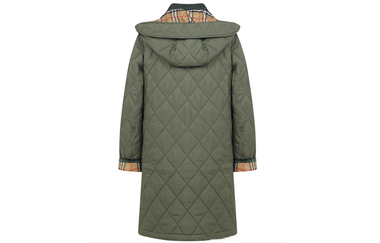 Lookbook (Women) Burberry SS22 Quilted Detachable Hood Cotton Jacket  Olive Green 80571701