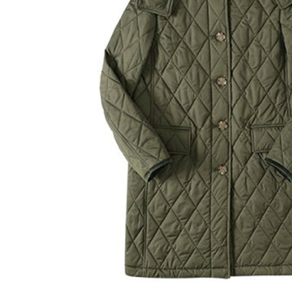 Purchase (Women) Burberry SS22 Quilted Detachable Hood Cotton Jacket  Olive Green 80571701