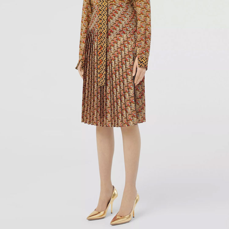 Purchase (W) Burberry SS22 Skirt Cetakan Harimau Warna Campur Madu Beige Skirt Kasual. 80515701