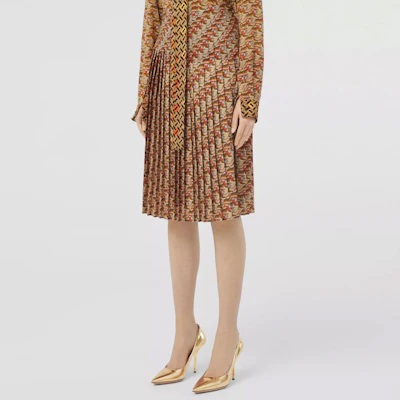 (W) Burberry SS22 Skirt Cetakan Harimau Warna Campur Madu Beige Skirt Kasual. 80515701 Purchase (W) Burberry SS22 Skirt Cetakan Harimau Warna Campur Madu Beige Skirt Kasual. 80515701