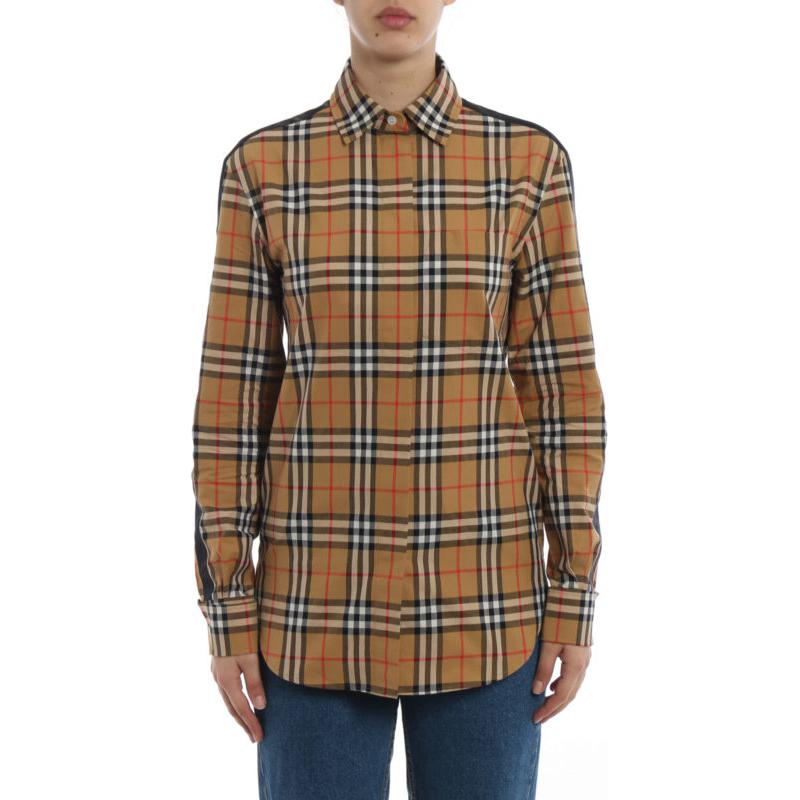 (Women) Burberry SS23  Beige Checkered Long-Sleeve Shirt. 80687071 圖 4