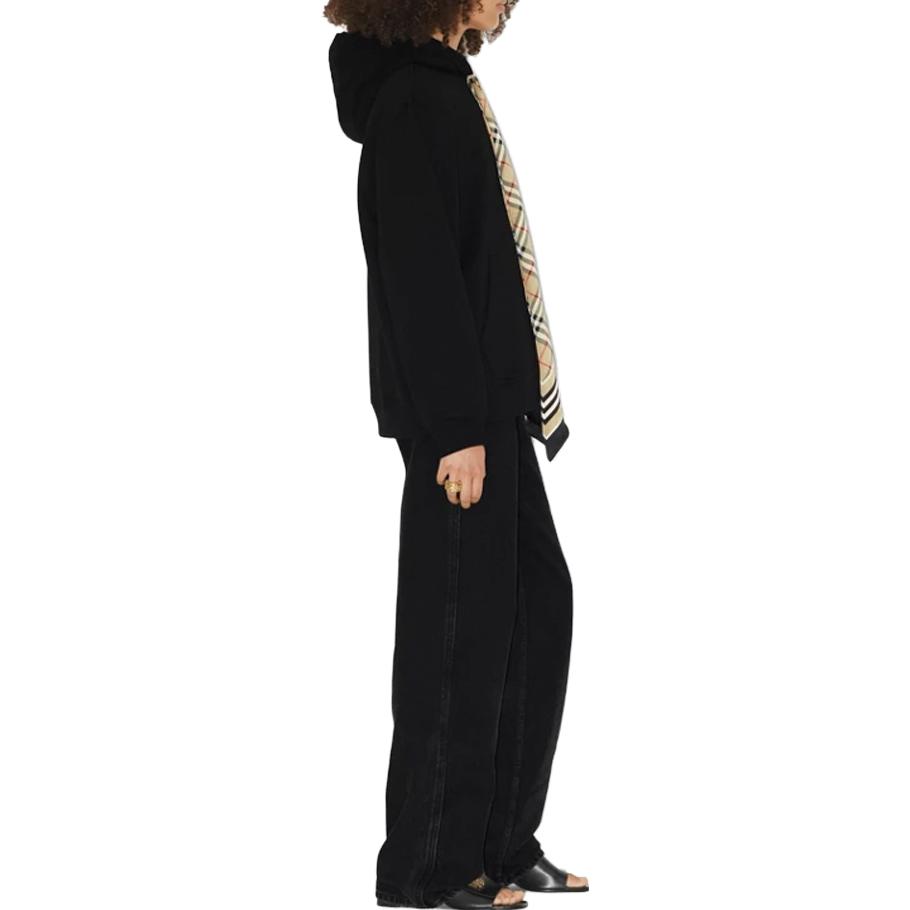 (Women) Burberry SS23  Black Check Print Patchwork Pullover Hoodie. 80669721 圖 7