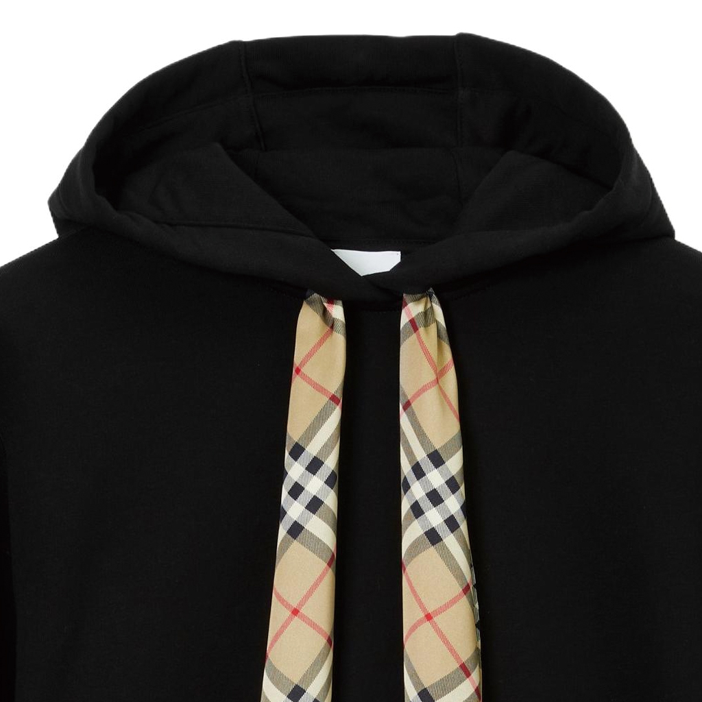 (Women) Burberry SS23  Black Check Print Patchwork Pullover Hoodie. 80669721 圖 8