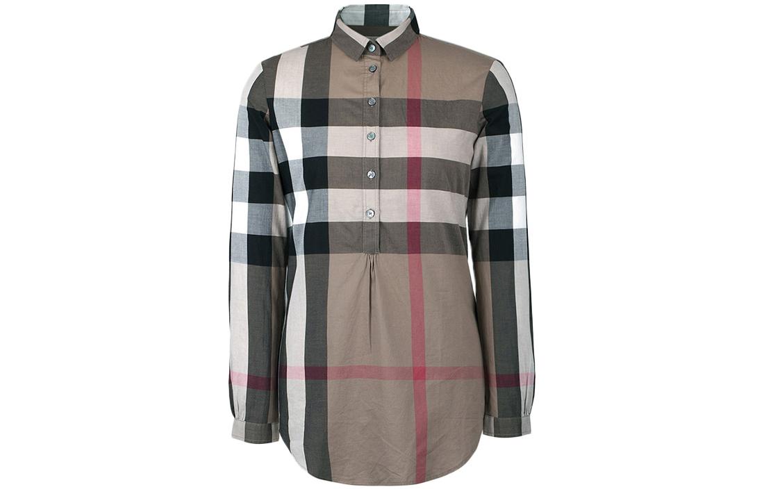 (Women) Burberry SS23  Black Check Pullover Long Sleeve Casual Shirt. 3956504