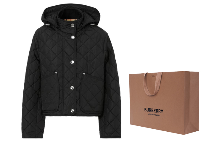Cheap (Women) Burberry SS23  Black Diamond Quilted Jacket 80727981