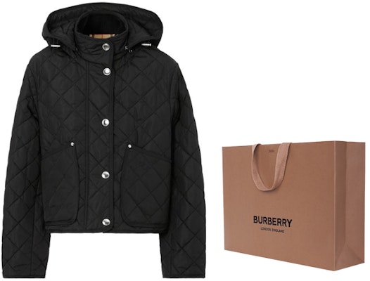 (Women) Burberry SS23 Black Diamond Quilted Jacket 80727981 Cheap (Women) Burberry SS23 Black Diamond Quilted Jacket 80727981