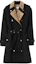 Buy (W) Burberry SS23 Mantel Trench Hitam Double-Breasted dengan Motif Ikonik. 80728011