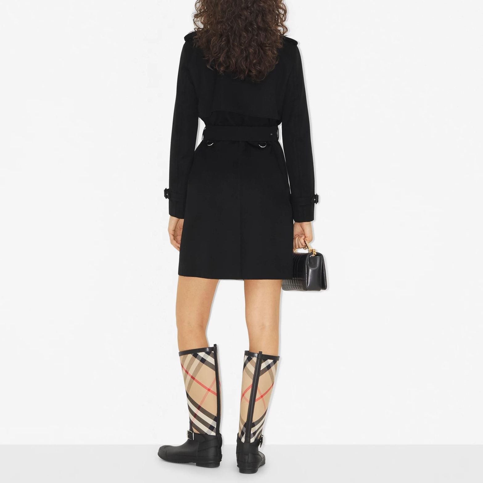 (Women) Burberry SS23  Black Double-Breasted Trench Coat with Iconic Check. 80728011 圖 4