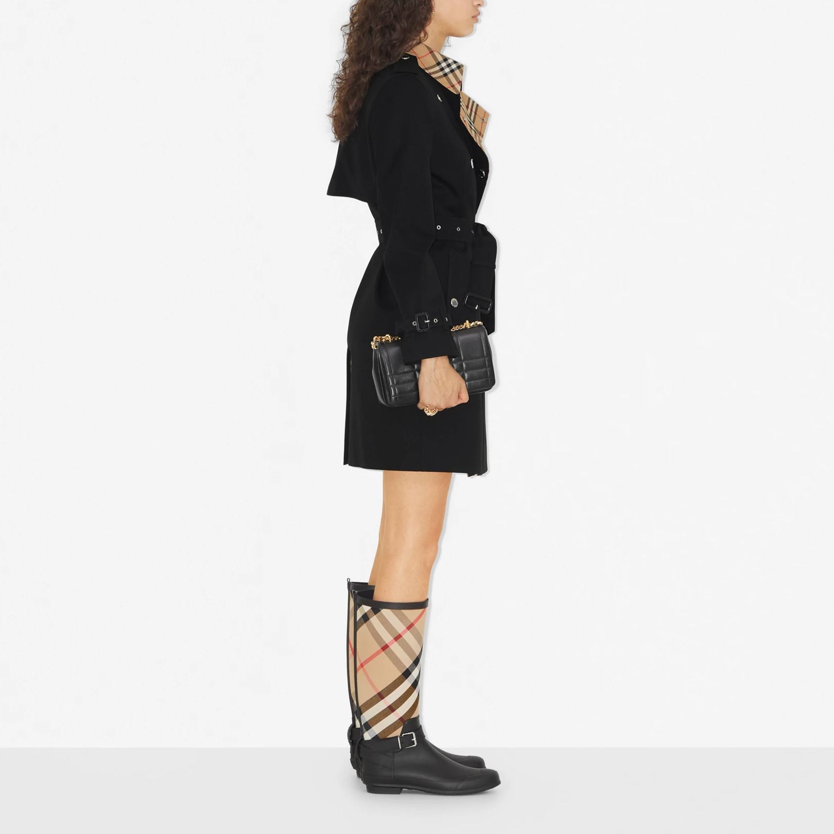 (Women) Burberry SS23  Black Double-Breasted Trench Coat with Iconic Check. 80728011 圖 5