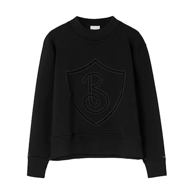 (Women) Burberry SS23 Black Knitted Pullover with Letter Cutout Design. 80662691