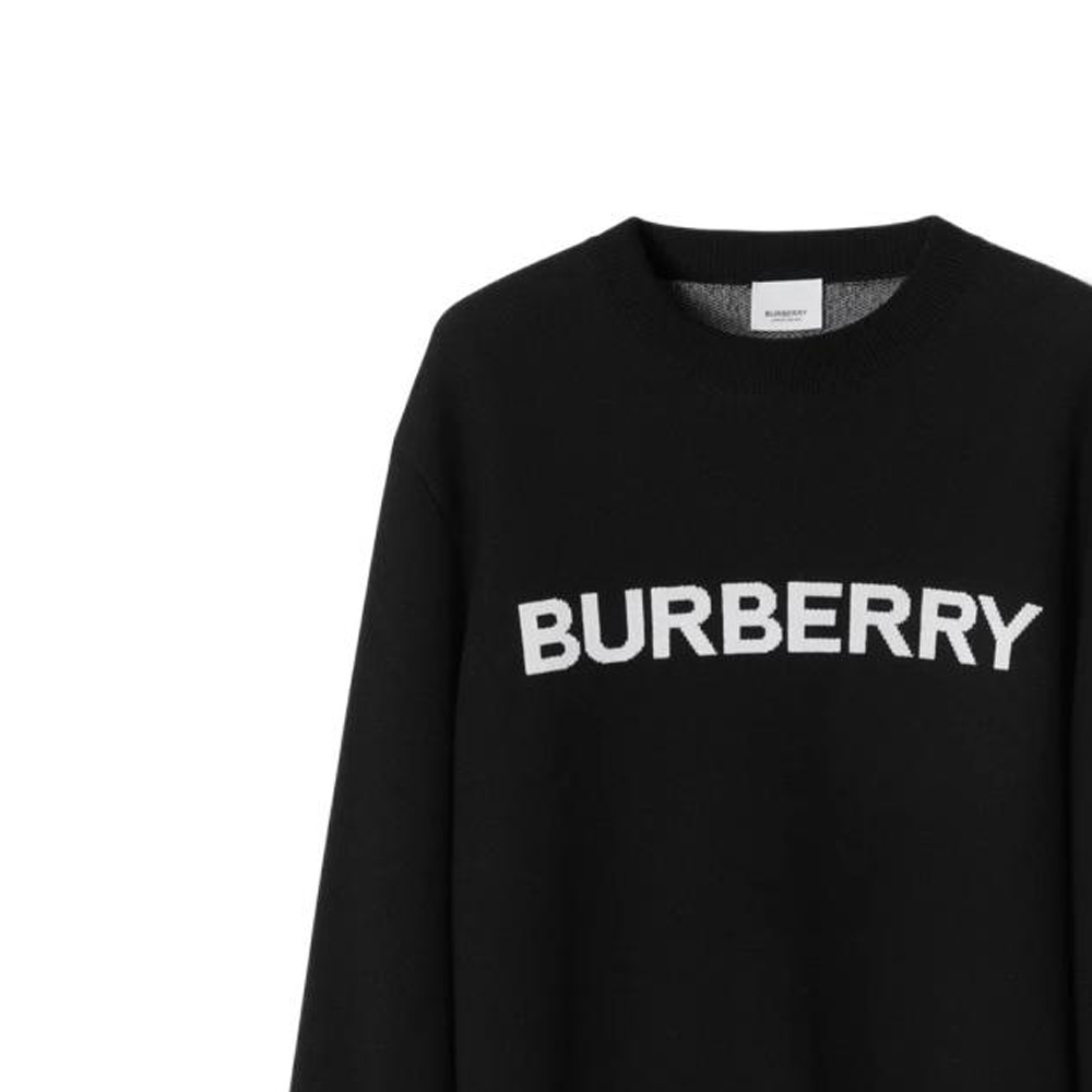 (Women) Burberry SS23  Black Logo Print Knit Long-Sleeve Crewneck Sweater. 80656041 圖 6