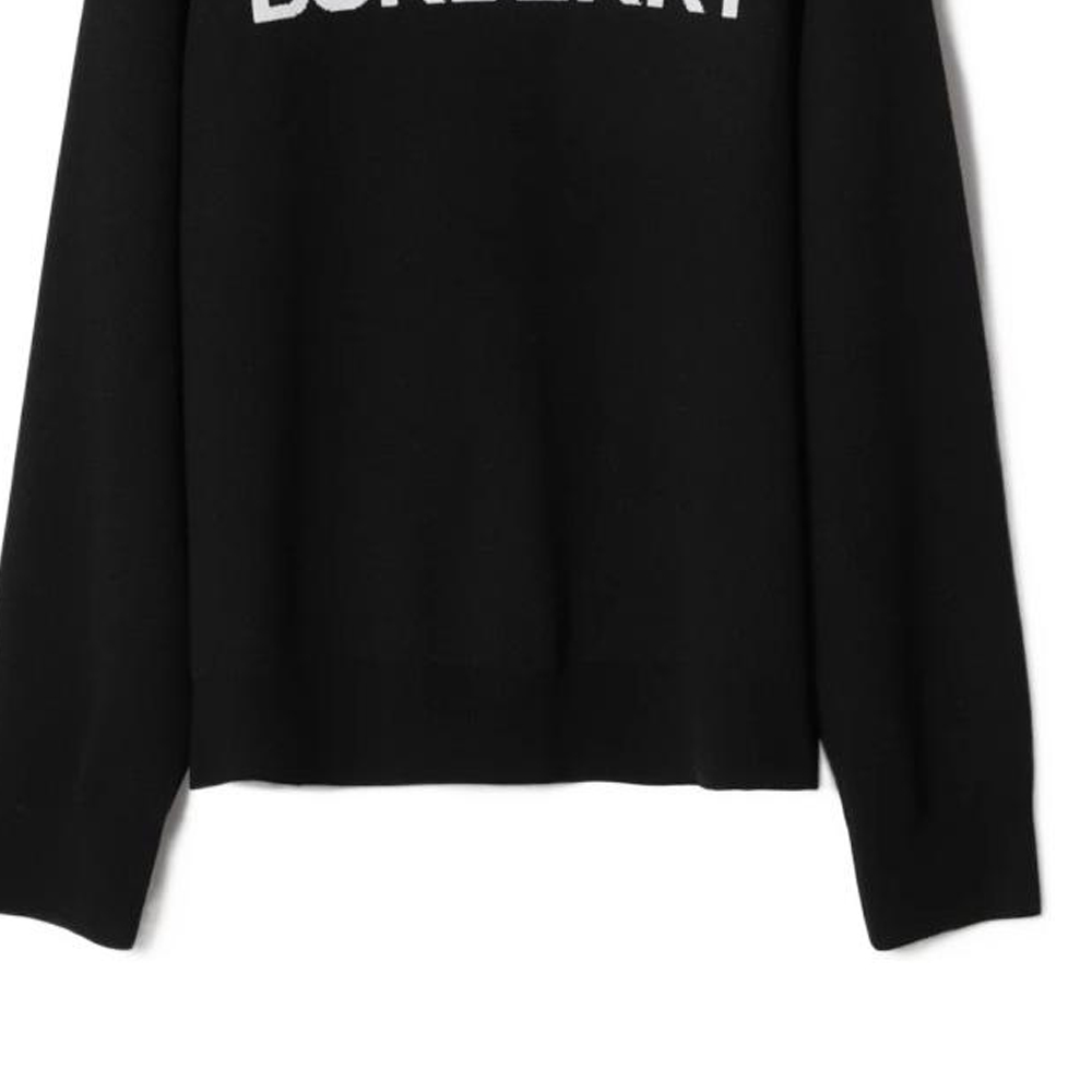 (Women) Burberry SS23  Black Logo Print Knit Long-Sleeve Crewneck Sweater. 80656041 圖 7