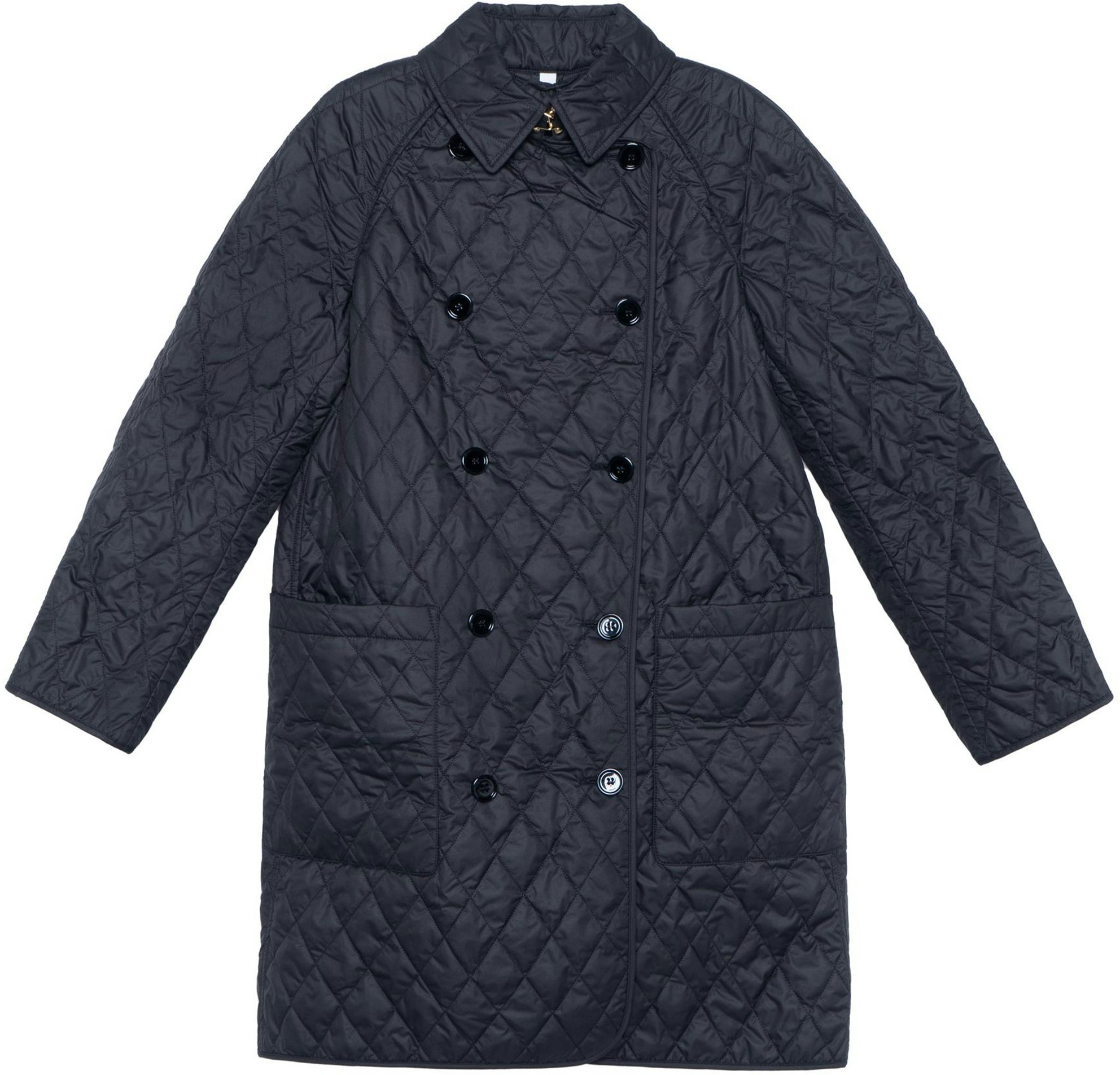 women-burberry-ss-23-black-mid-length-cotton-coat-double-breasted-80530441