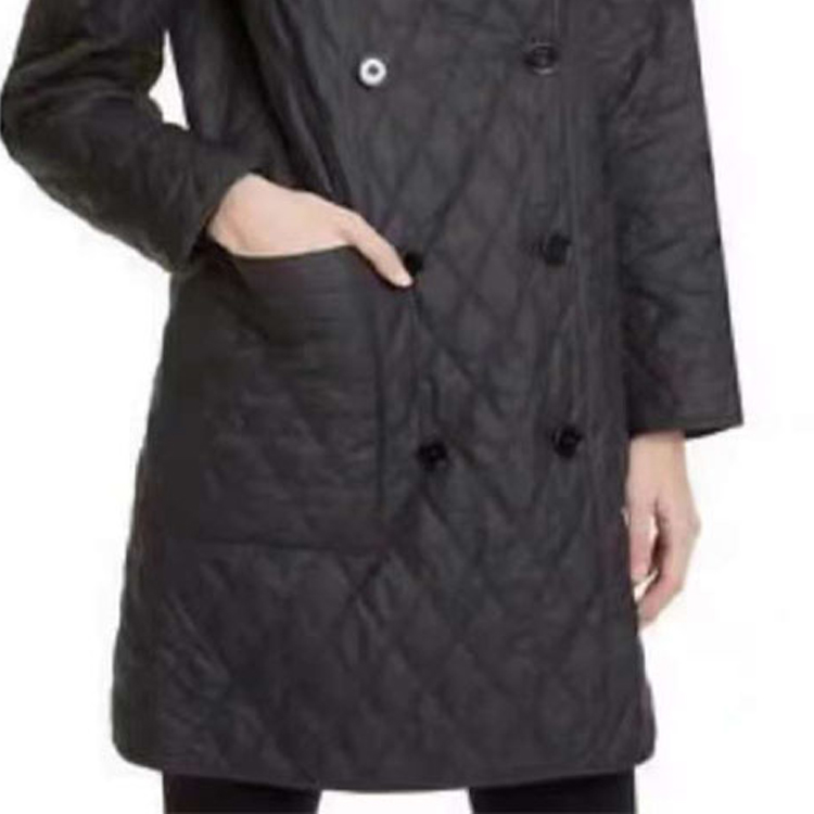 Purchase (W) Burberry SS23 Mantel Hitam Panjang Sedang Katun Double-Breasted. 80530441