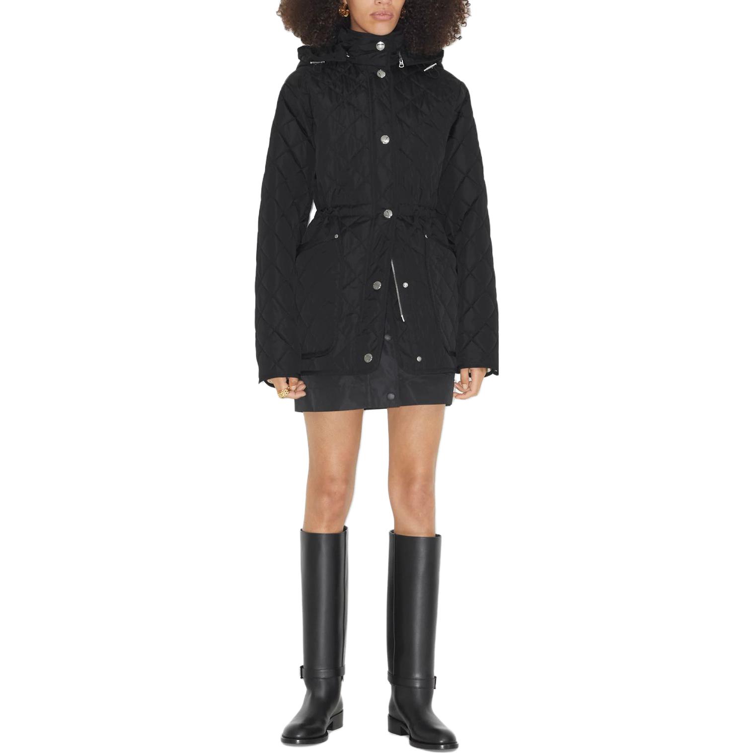 Shop (W) 博柏利 SS23 黑色连帽棉质夹克外套。 80709671