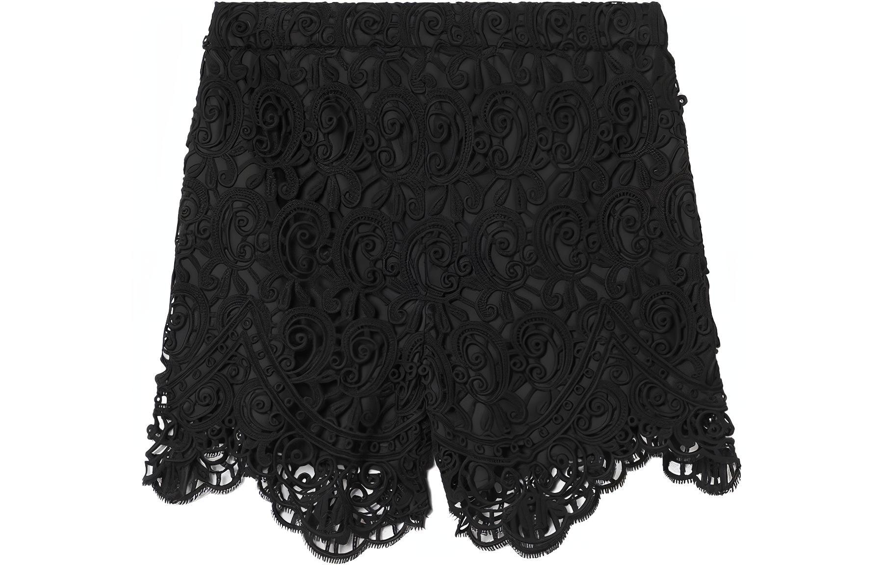 (Women) Burberry SS23  Black Solid Lace Casual Shorts 80671781