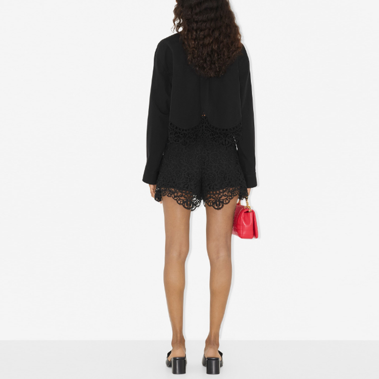 Purchase (W) Burberry SS23 黑色實心蕾絲鏤空襯衫 80677801