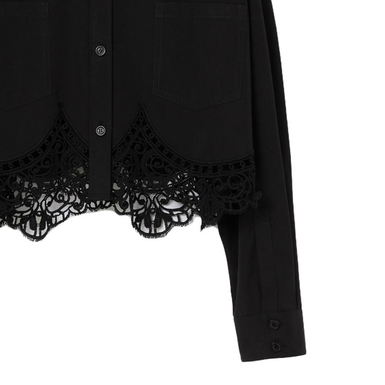 Sizing (W) Burberry SS23 黑色實心蕾絲鏤空襯衫 80677801