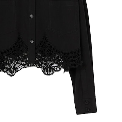 (W) Burberry SS23 黑色實心蕾絲鏤空襯衫 80677801 Sizing (W) Burberry SS23 黑色實心蕾絲鏤空襯衫 80677801