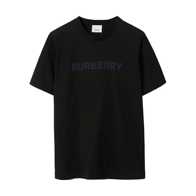 (Women) Burberry SS23 Black T-Shirt with Letter Logo Print and Crew Neck. 80709741