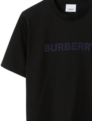 (Women) Burberry SS23 Black T-Shirt with Letter Logo Print and Crew Neck. 80709741 Details for (Women) Burberry SS23 Black T-Shirt with Letter Logo Print and Crew Neck. 80709741