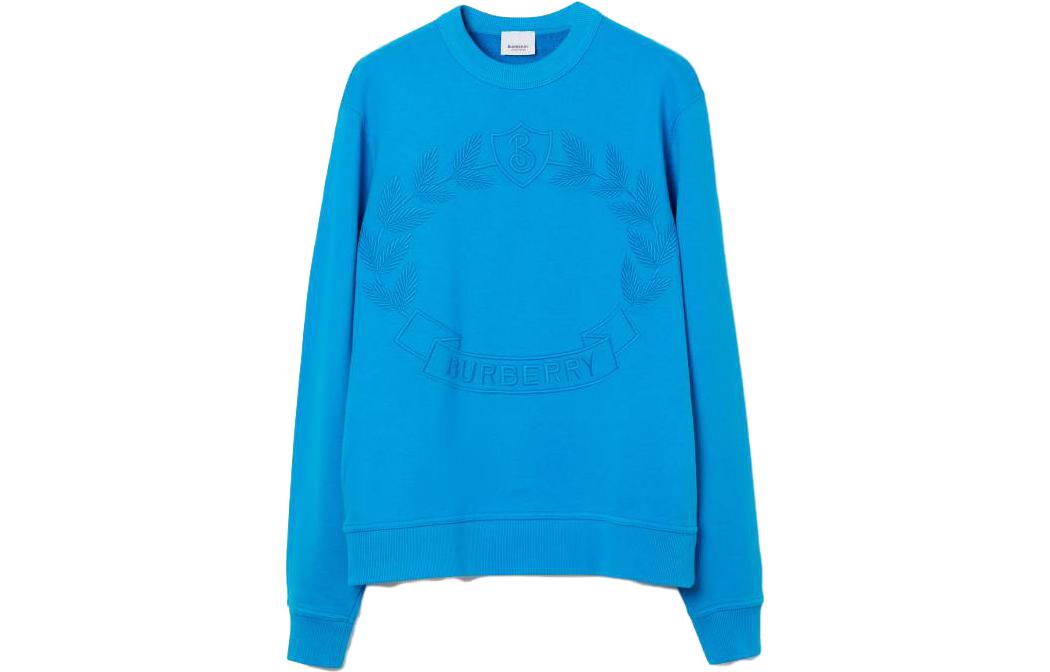 (Women) Burberry SS23  Blue Crewneck Sweatshirt with Solid Color Logo Embroidery. 80657681 圖 2