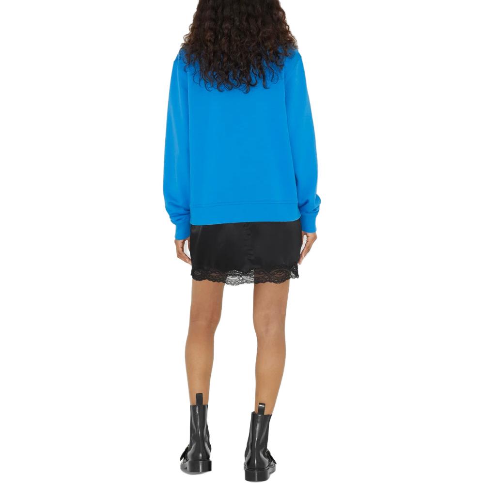 (Women) Burberry SS23  Blue Crewneck Sweatshirt with Solid Color Logo Embroidery. 80657681 圖 4