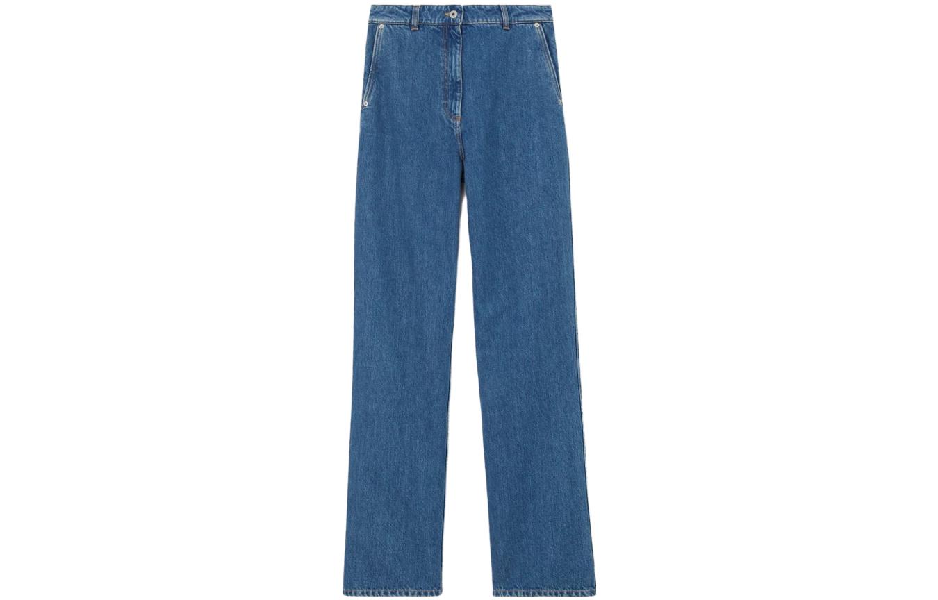 Order (W) 博柏利 SS23 蓝色宽松直筒拉链牛仔裤 80731101