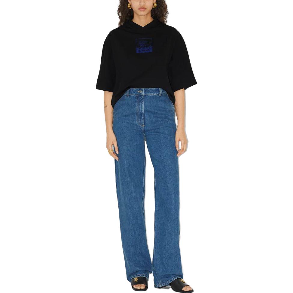 Lookbook (W) 博柏利 SS23 蓝色宽松直筒拉链牛仔裤 80731101