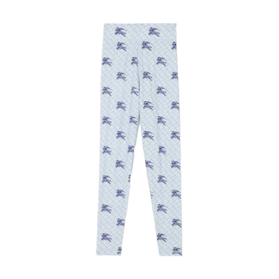(Women) Burberry SS23 Blue Pattern Print Slim-Fit Leggings. 80720251