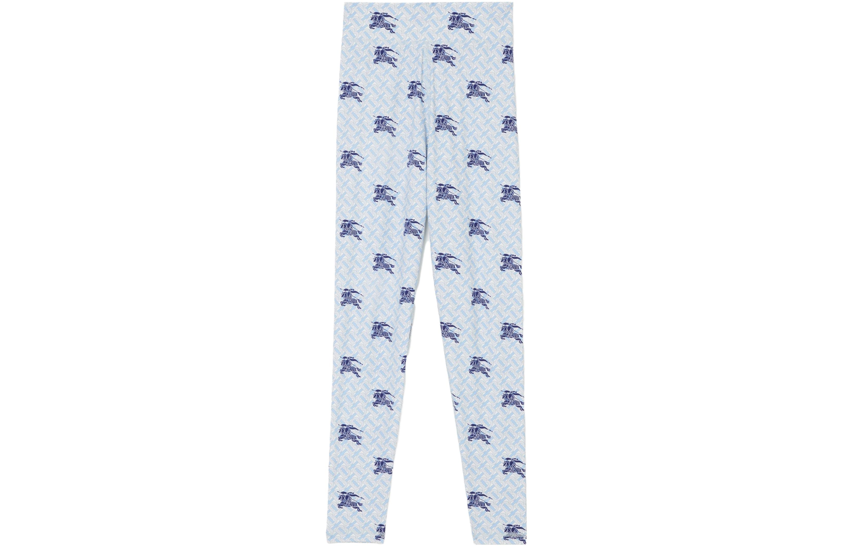 Order (W) Burberry SS23 Legging Slim-Fit Cetakan Corak Biru. 80720251