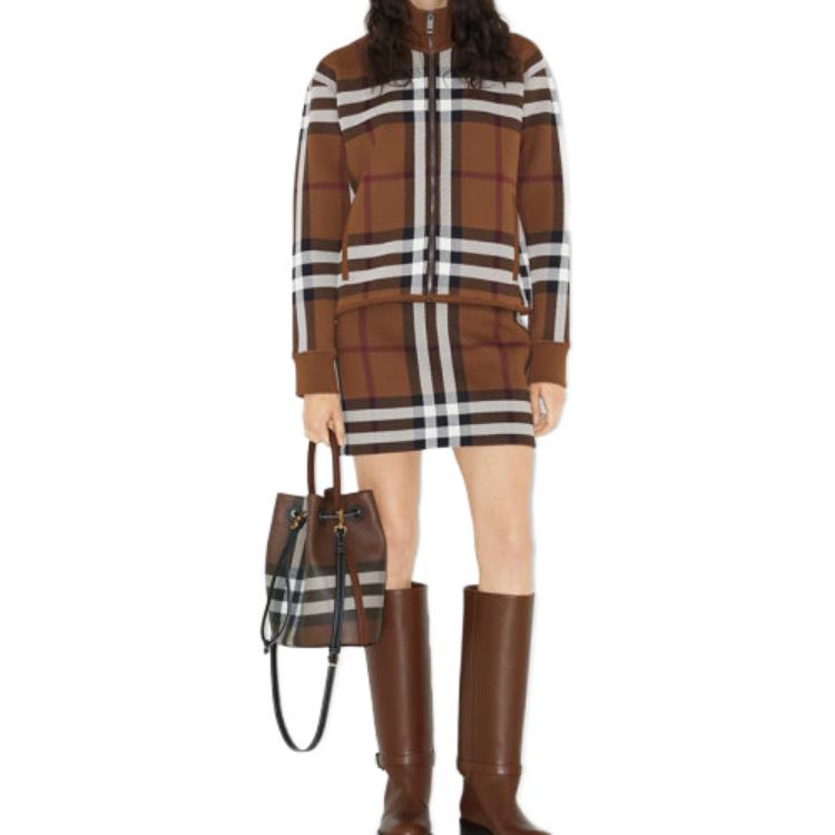 (Women) Burberry SS23  Brown Checkered Zip Casual Jacket 80703591 圖 3