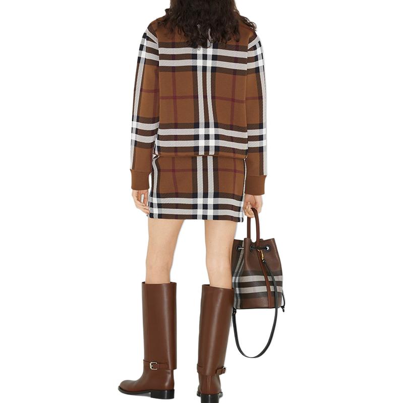 (Women) Burberry SS23  Brown Checkered Zip Casual Jacket 80703591 圖 4