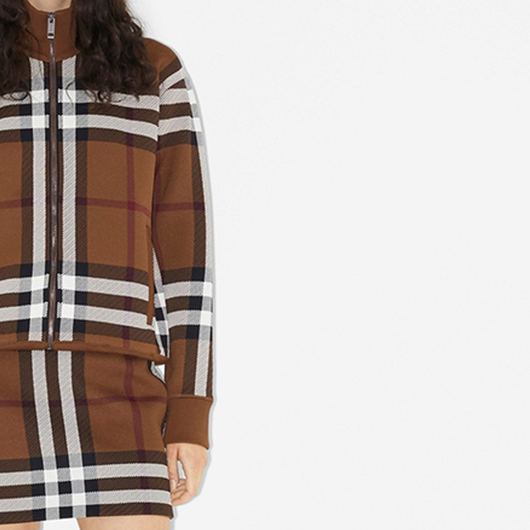 (Women) Burberry SS23  Brown Checkered Zip Casual Jacket 80703591 圖 6